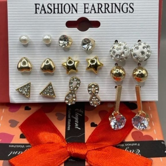 New 12 Pairs of earrings and FREE SUNGLASSES - Picture 2 of 6